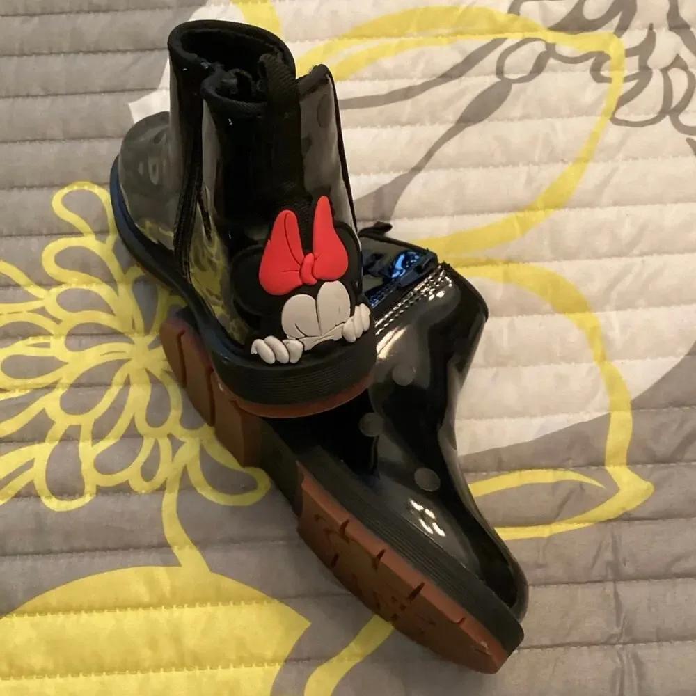NWOT Zara Kids × Disney Minnie Mouse Patent Ankle Boots EU26 9.5